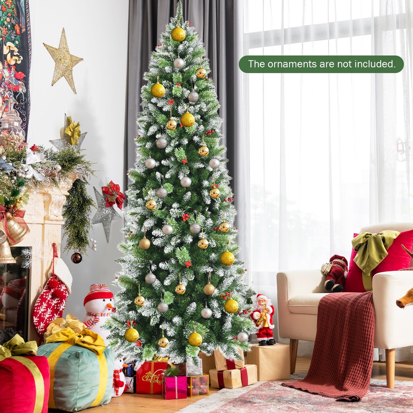 Snow Sprayed Christmas Tree for Holiday Festival Decoration