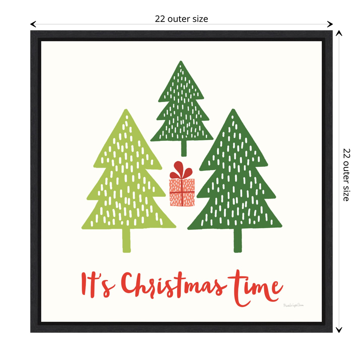 Merry Everything IV Script by Mercedes Lopez Charro Canvas Art Framed