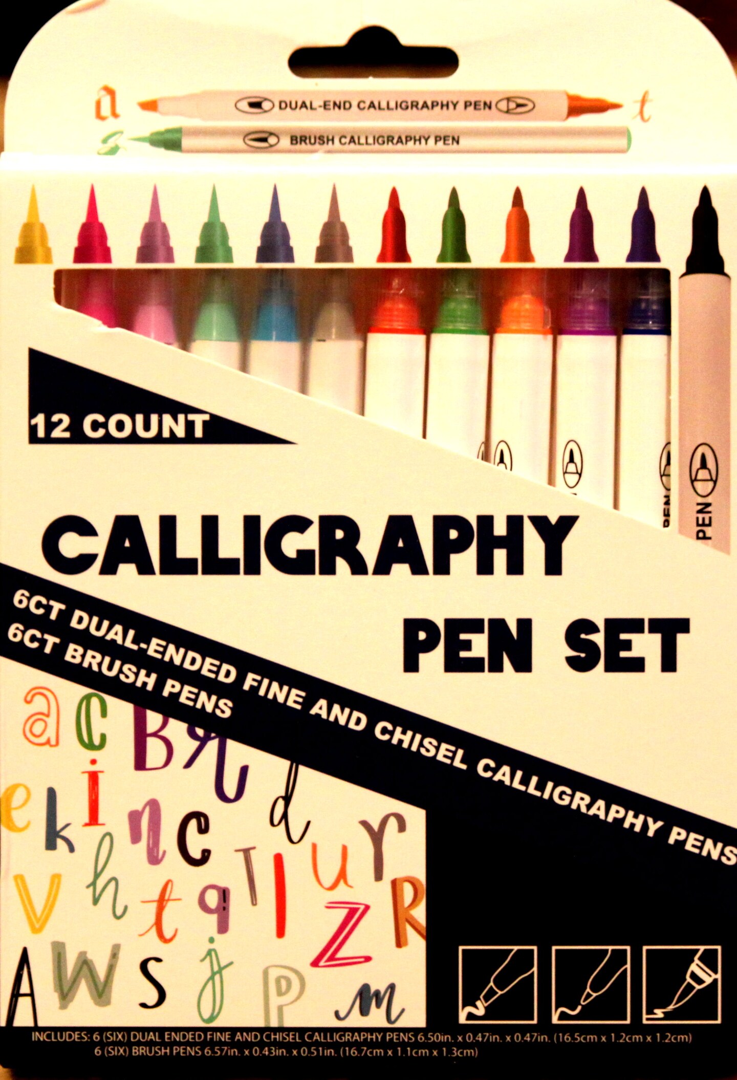 Brush Pen Set 1-12 Color Dual Tip Markers - Calligraphy Lettering