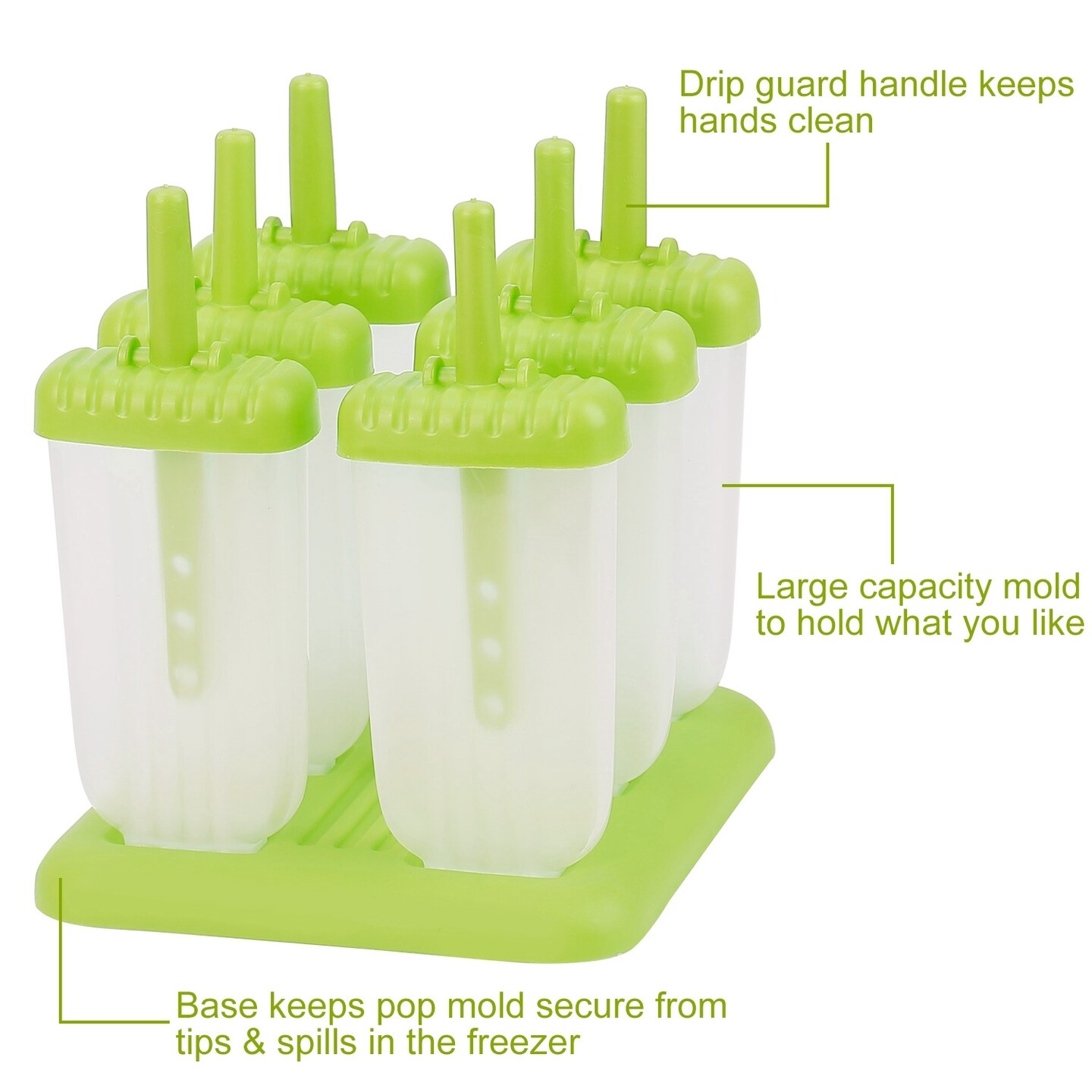 6Pcs DIY Popsicle Reusable Molds For Homemade Iced Snacks