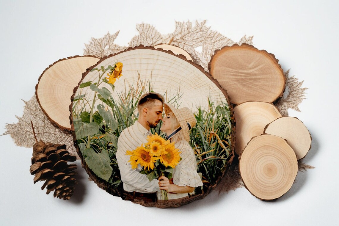 5th Wedding Anniversary Gift  Personalized Wood Photo Album