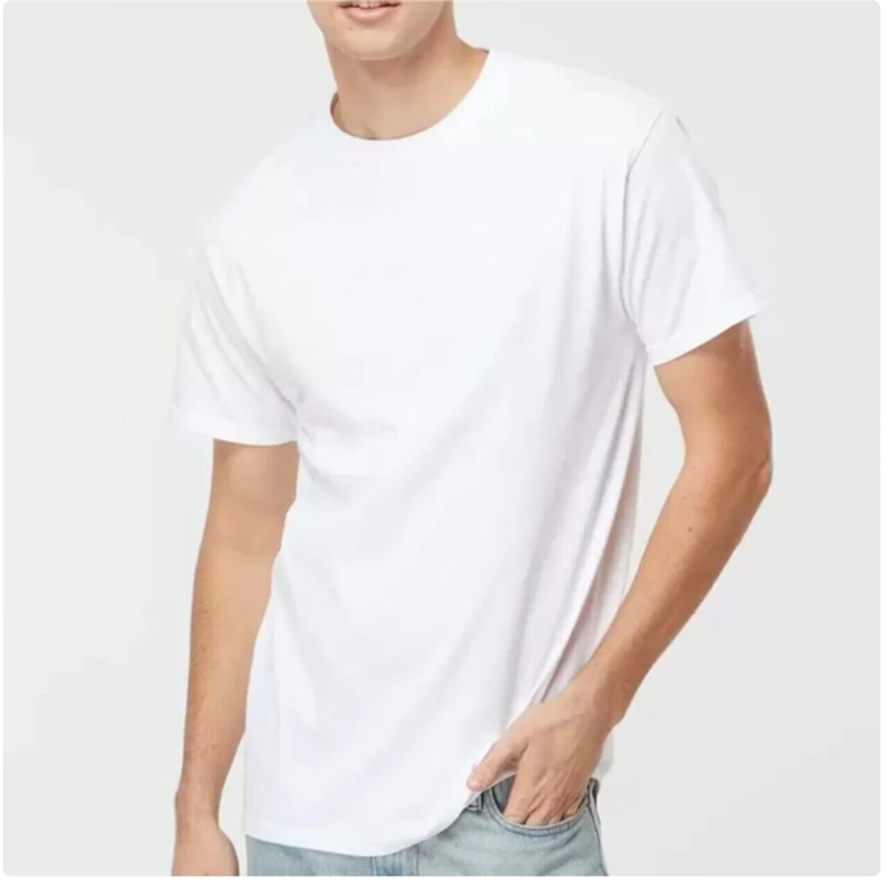 Men's Plain Ultra Cotton Soft Cool Short Sleeve, Round Neck Adult White  Solid T Shirt-Crew Neck men's undershirt Ultra soft cotton rich & blend, RADYAN®