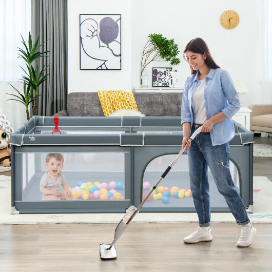 Portable Extra-Large Safety Baby Fence with Ocean Balls and Rings