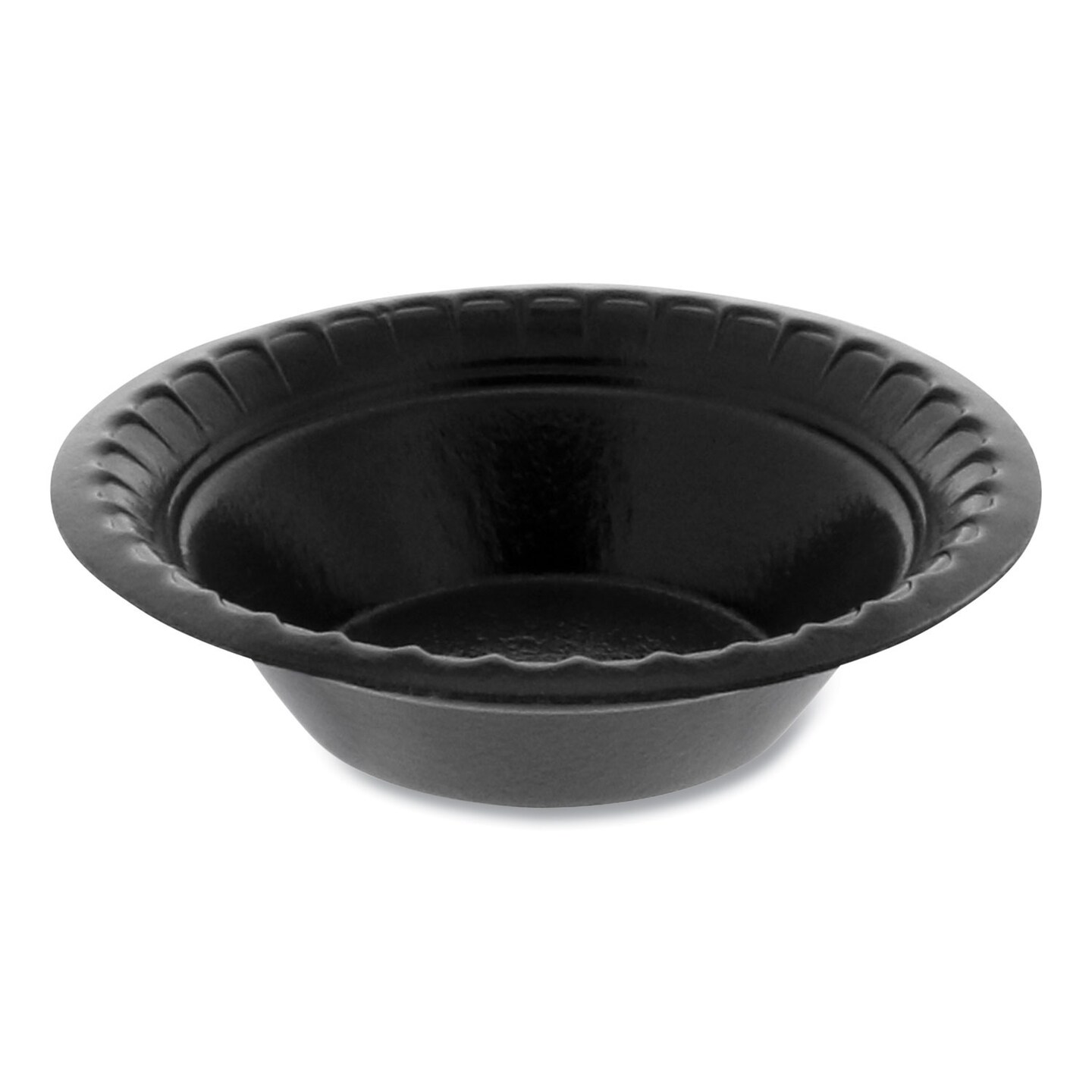Pactiv Placesetter Deluxe Laminated Foam Dinnerware, Bowl, 4 oz, Black