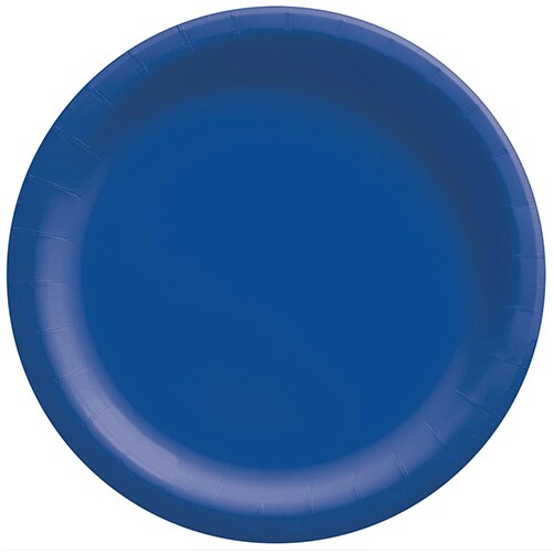 Bright Royal Blue Round Paper Plates - 6.75&#x22;