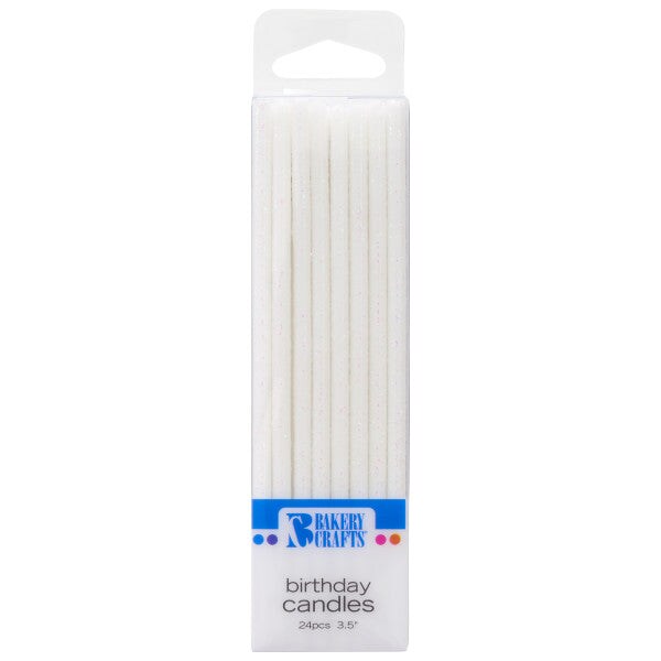 Slim Glitter Specialty Candles, 24pc