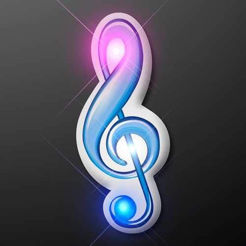 blinkee A4060 Treble Clef Music Note Flashing Body Light Lapel