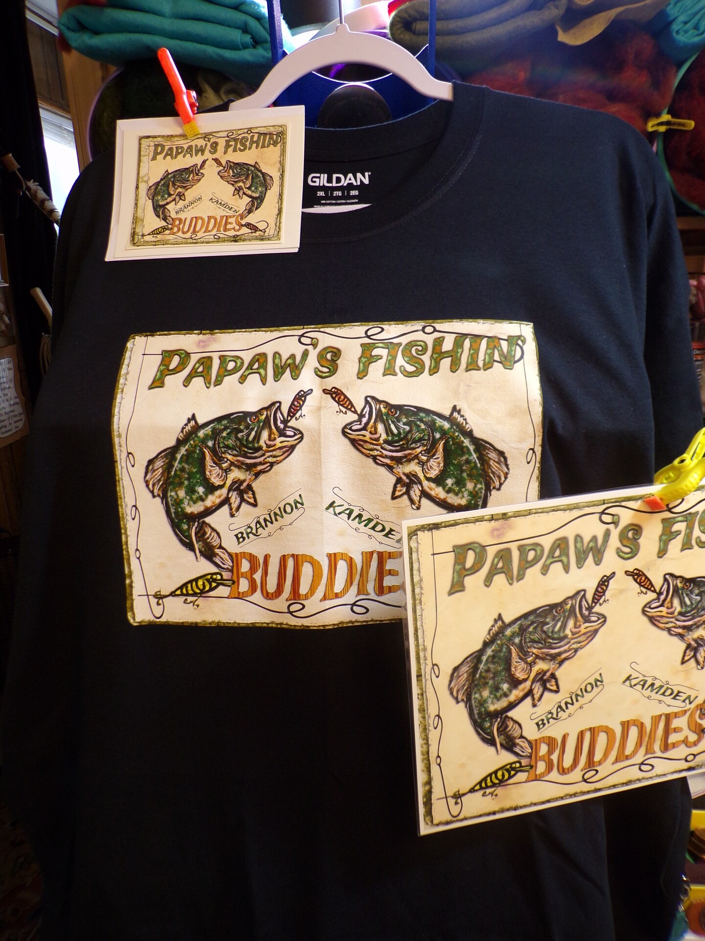 Papa's FISHING BUDDIES PERSONALIZED T SHIRT 4 DAD, PAPA, GRANDPA! KIDS  NAMES ADDED FREE! ALL SIZES, fishing shirt, men's gifts, custom, fish