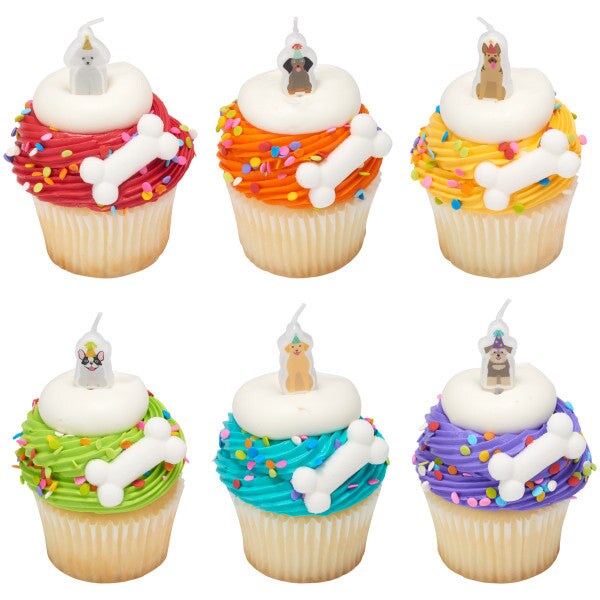 Party Dogs Shaped Candles, 6pc