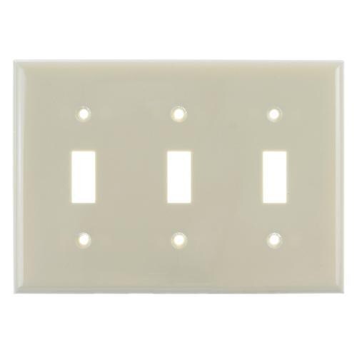 SUNLITE 3 Gang Toggle Plate Ivory Color E103I