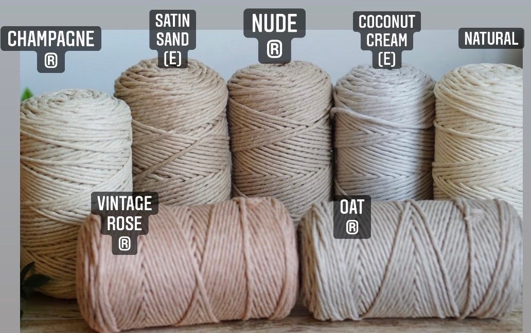 3mm Single Strand Macrame Cotton Cord, 23 Beautiful Colors, Macrame Wall Hanging, Plant Hangers, Cotton Rope for Macrame