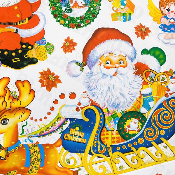 Christmas Santa - Large Wall Decals Stickers Appliques Home Decor