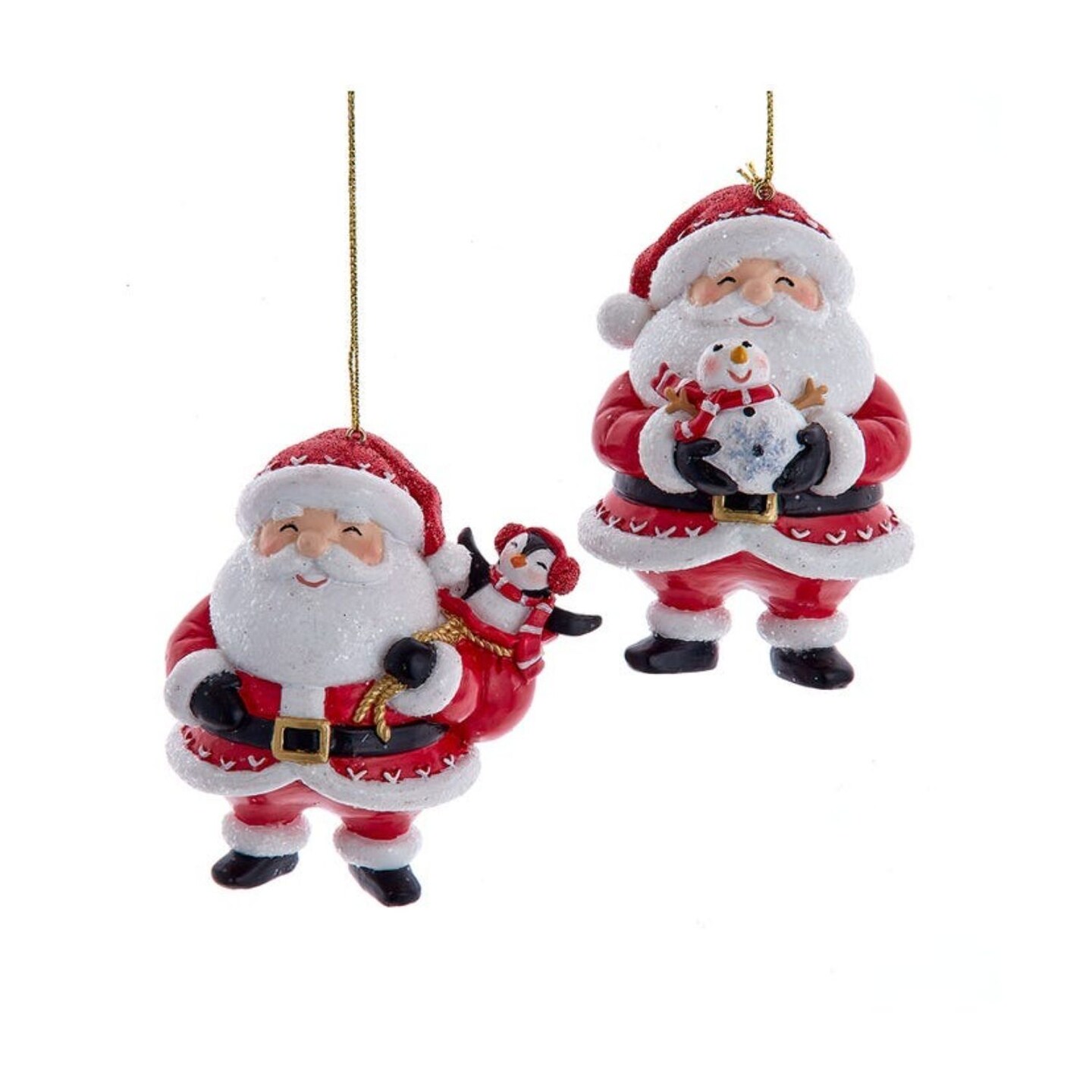 KSA Club Pack of 12 Smiling Santa Christmas Ornaments 3.5