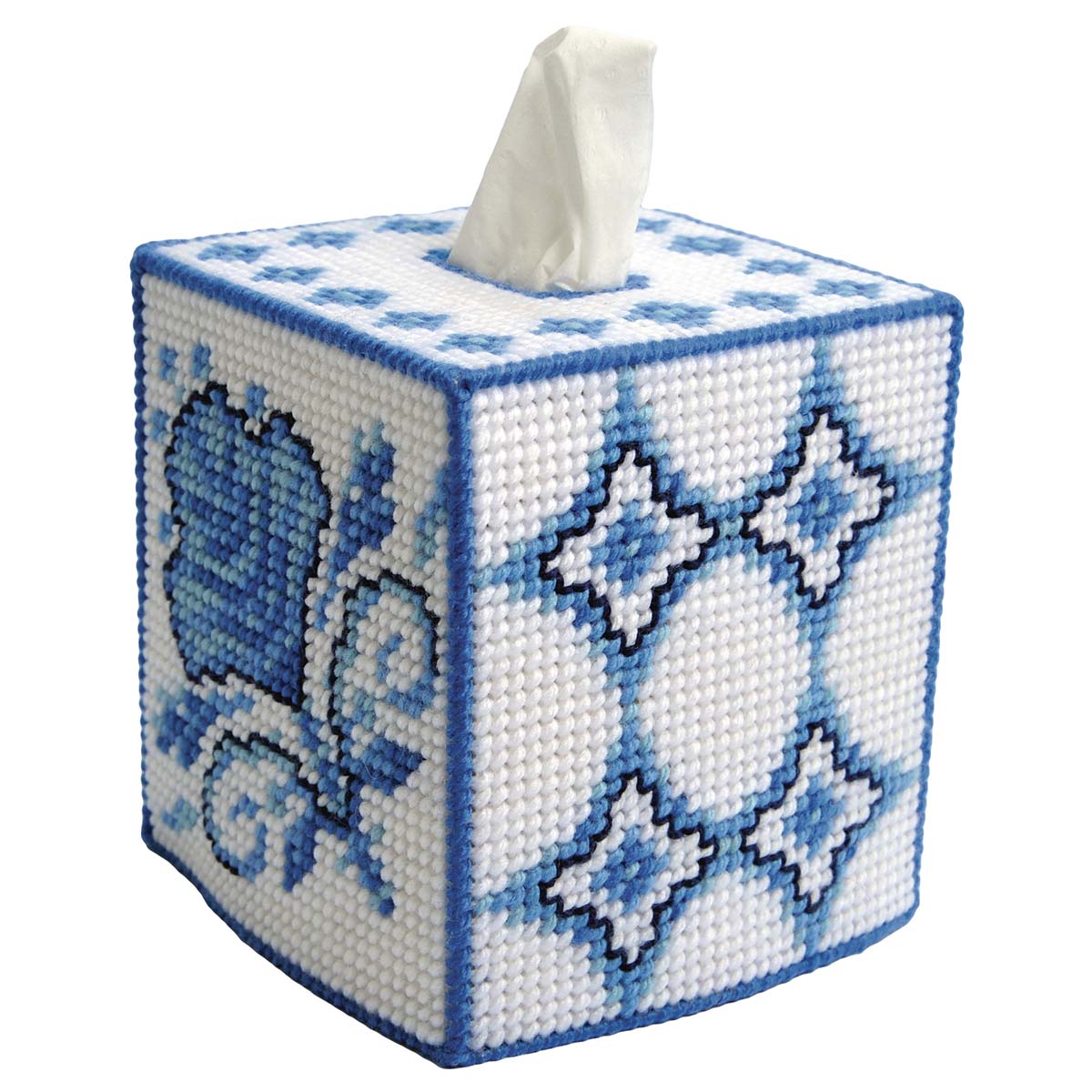 Herrschners  Azure Field Tissue Box Plastic Canvas Kit