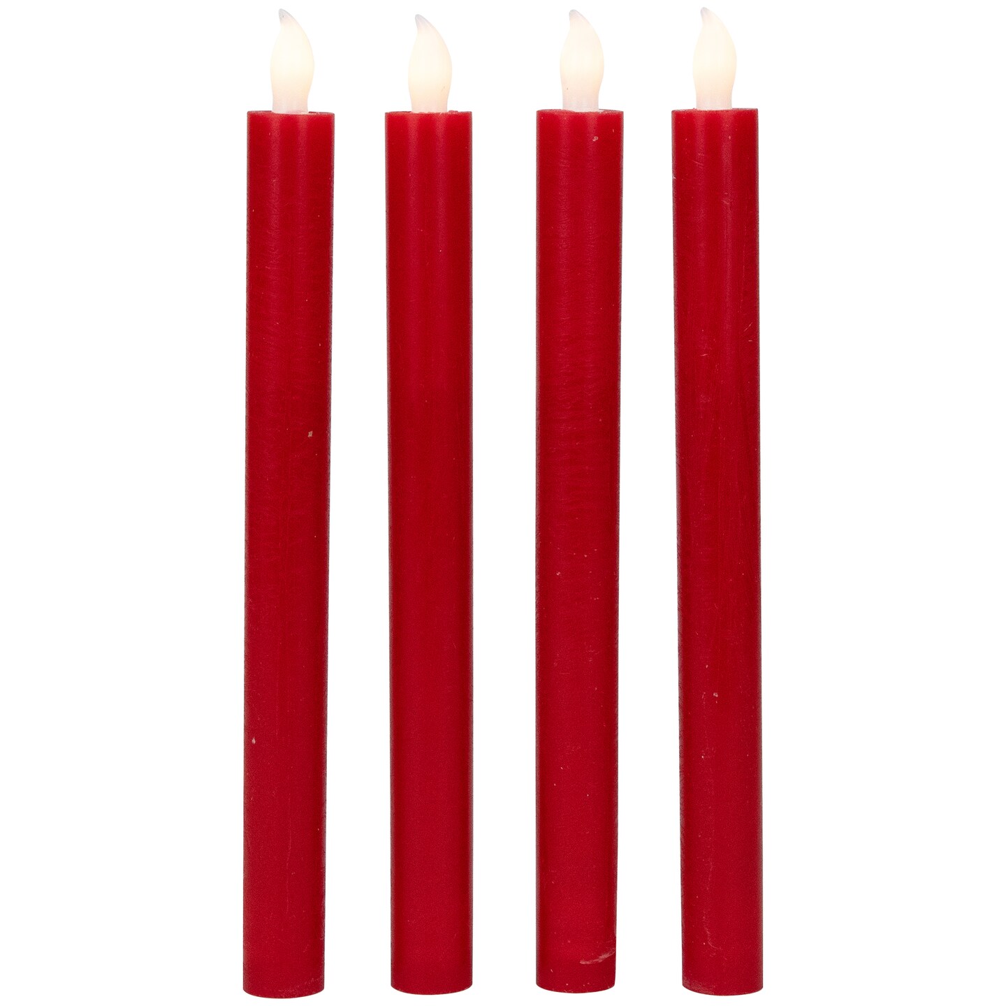 Northlight LED Flickering Flameless Taper Christmas Candles - 9.75" - Red - Set of 4