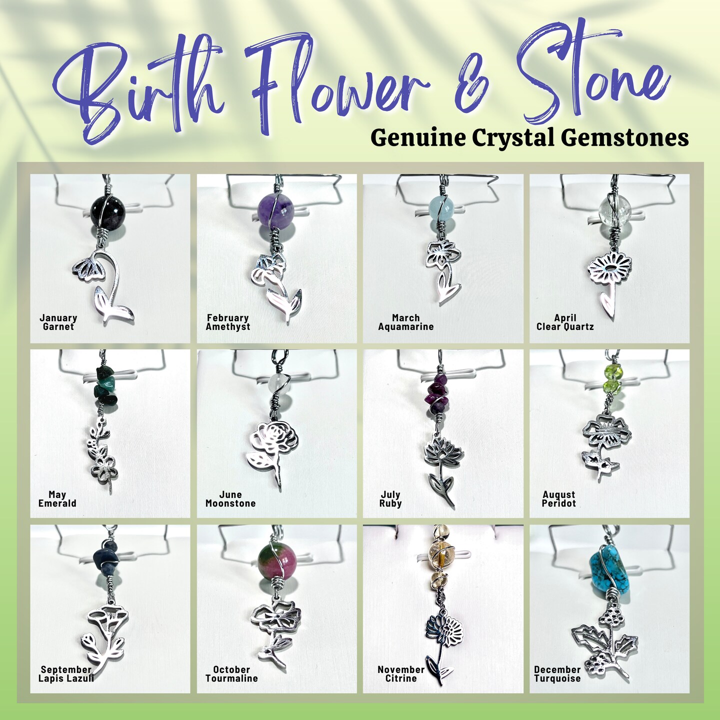 Birth month stone necklace deals