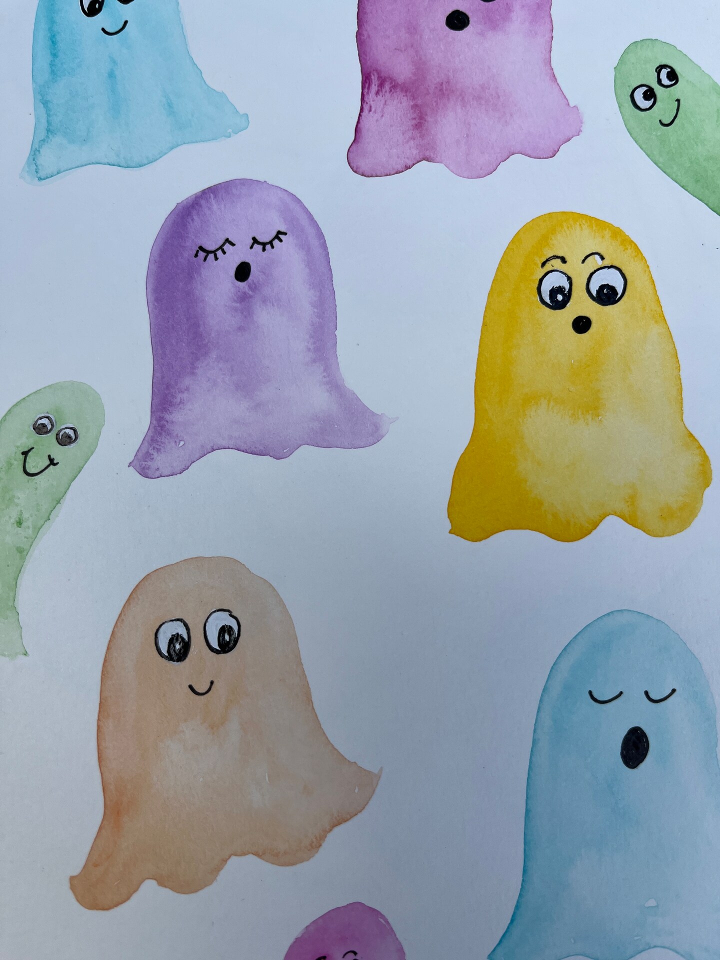 Cute Watercolor Ghosts image 2