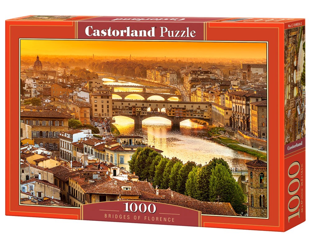 1000 Piece Jigsaw Puzzle, Bridges of Florence, Arno, Tuscany, puzzle of Italy, Adult Puzzle, Castorland C-104826-2