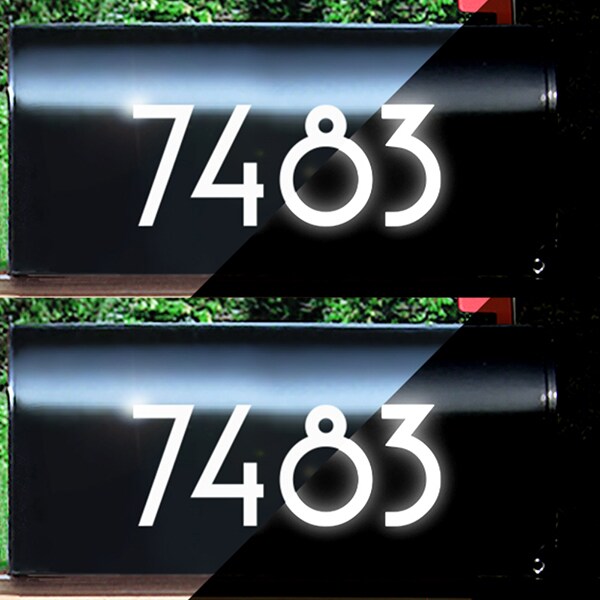 Set of 2 Reflective Mailbox Decals, Up to 4