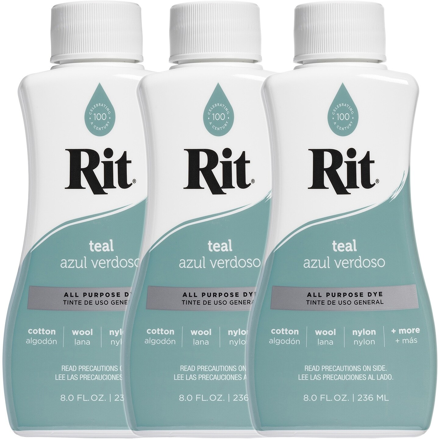 Multipack of 3 - Rit Dye Liquid 8oz-Teal