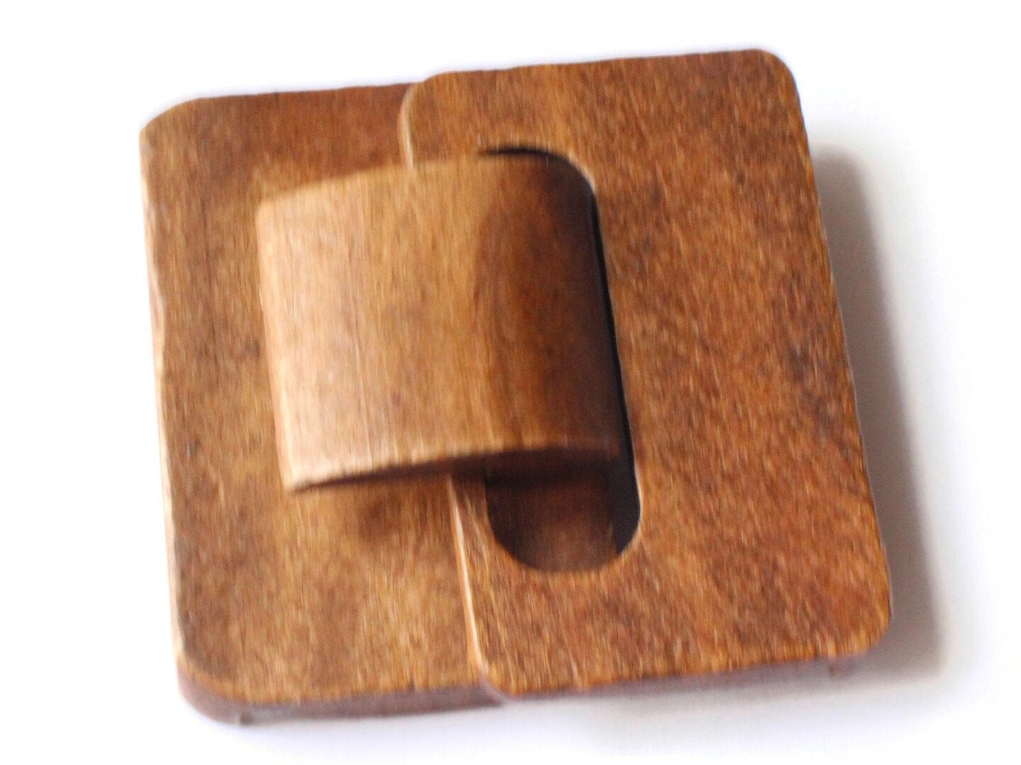 Brown Wood Buckle Clasp - Wooden Multi-strand Necklace Hook and Eye Clasp