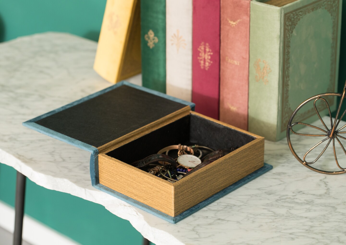 Decorative Vintage Book Shaped Trinket Storage Box