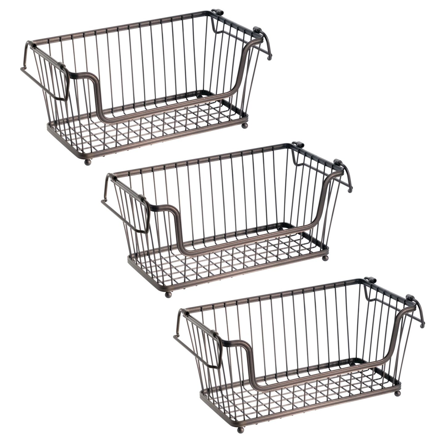 mDesign Stackable Storage Basket with Handles, 3 Pack Michaels