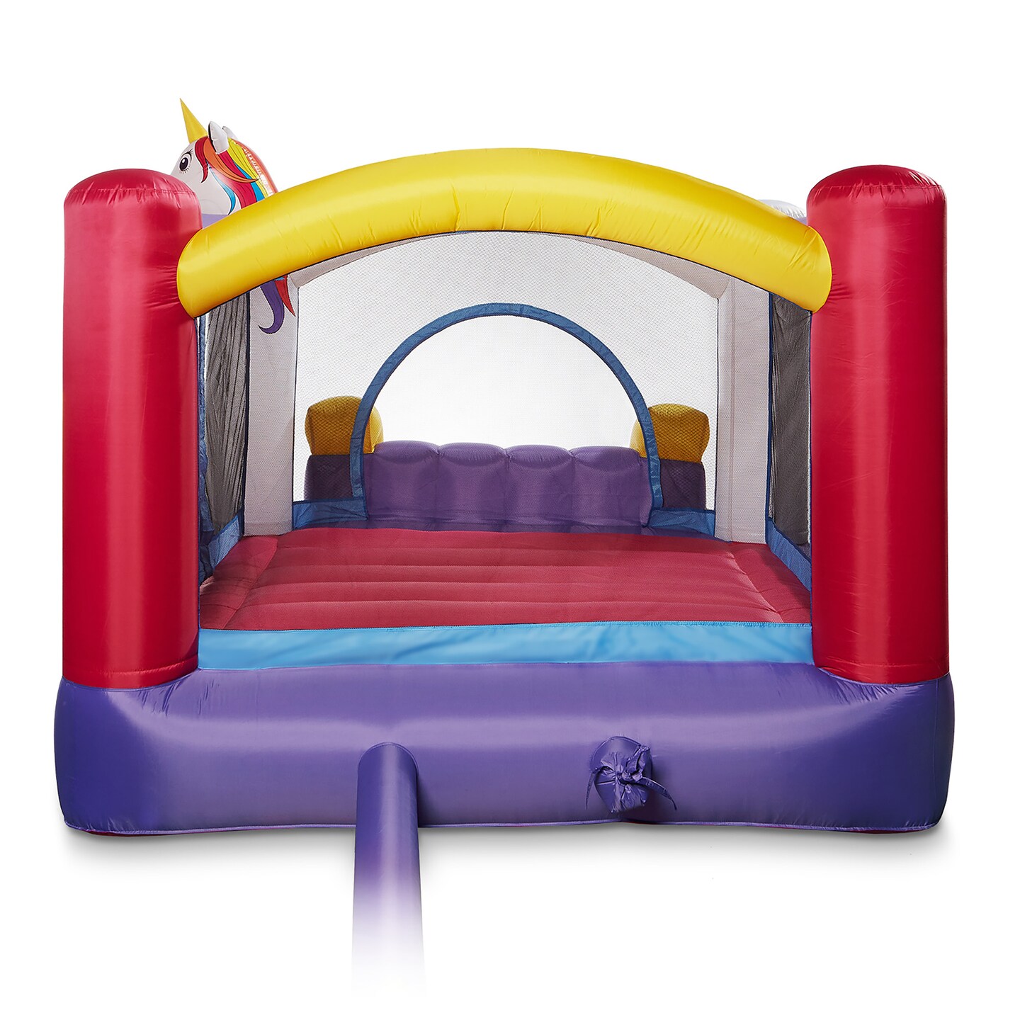 Cloud 9 Inflatable Bounce House and Blower, Unicorn Theme Bouncer for Kids with Slide, Includes Stakes and Repair Patches