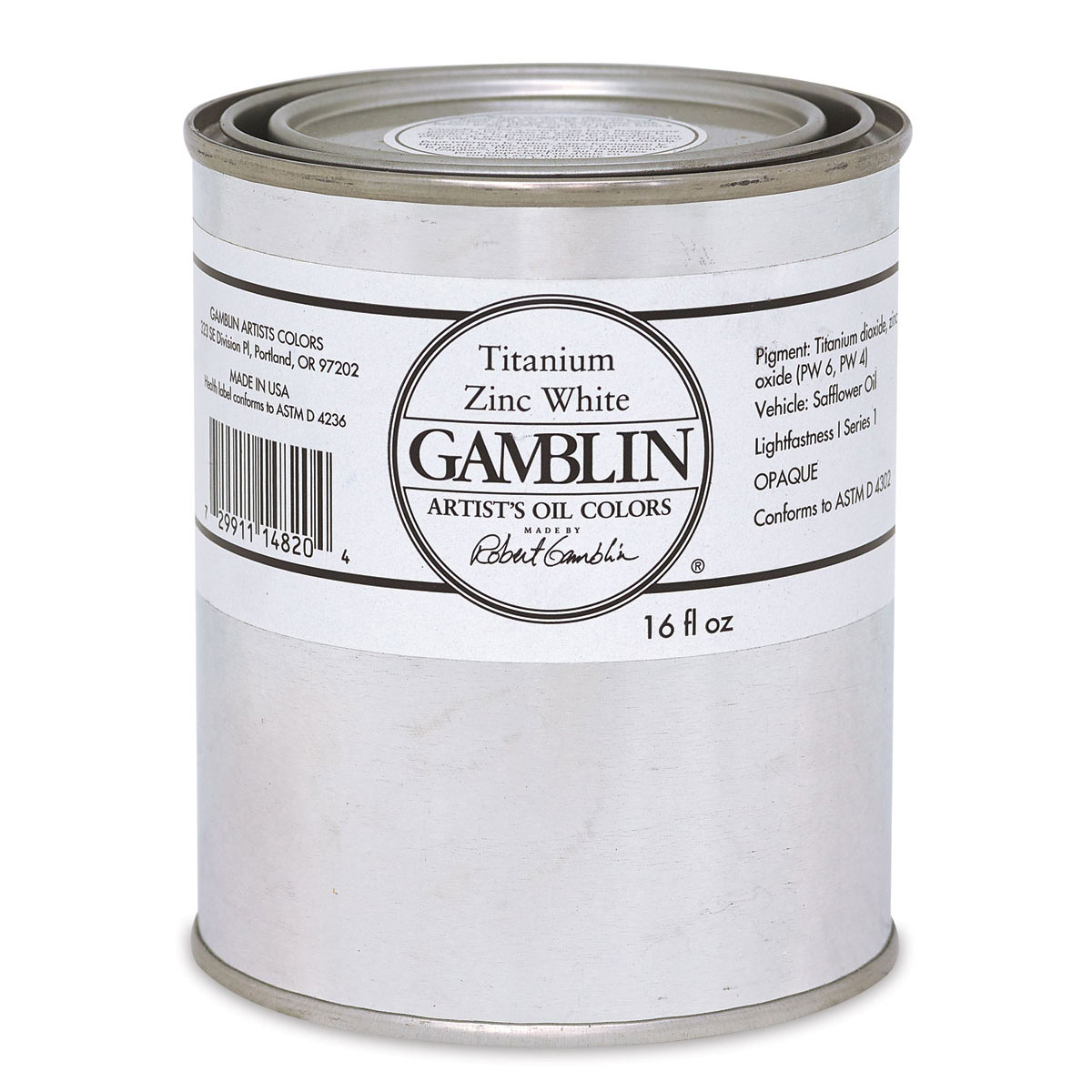 Gamblin Artist's Oil Color Titanium-Zinc White, 16 oz Can