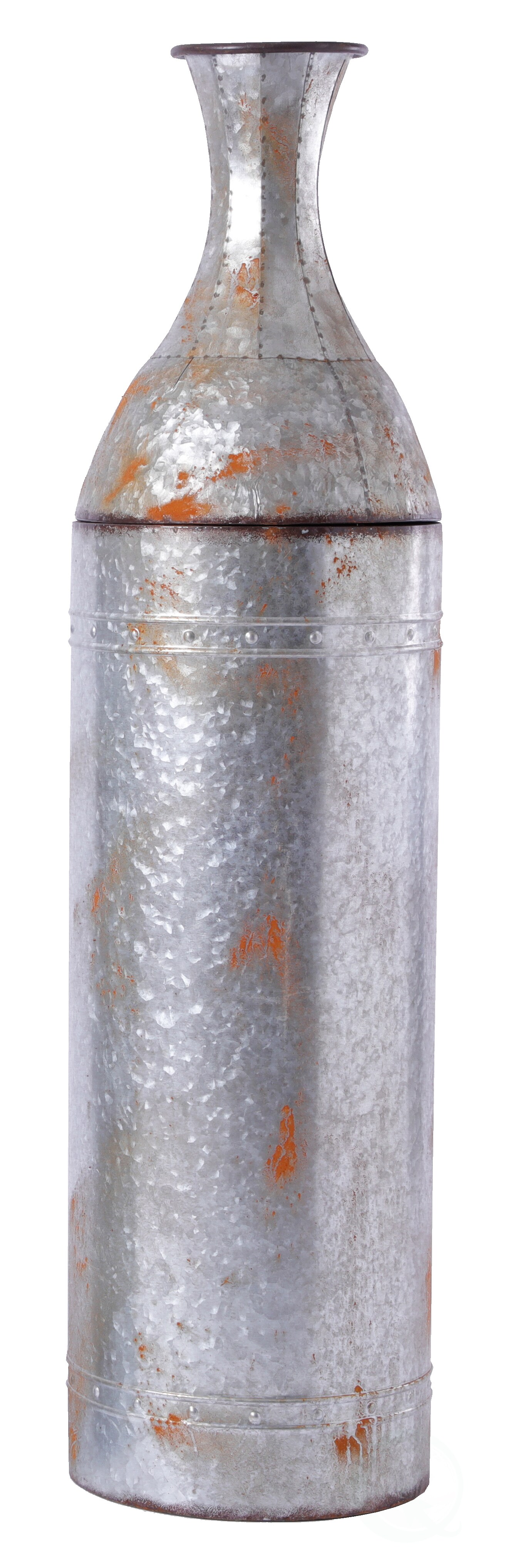 Rustic Farmhouse Style Galvanized Metal Floor Vase Decoration