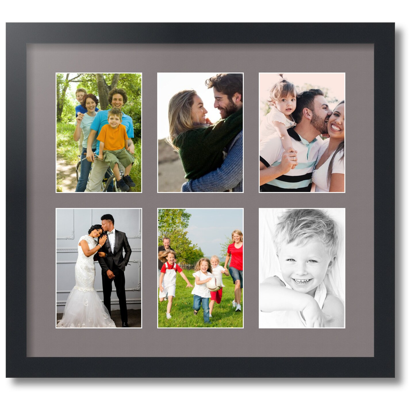 Family Collage Photo Frame 6 Photos [Black]