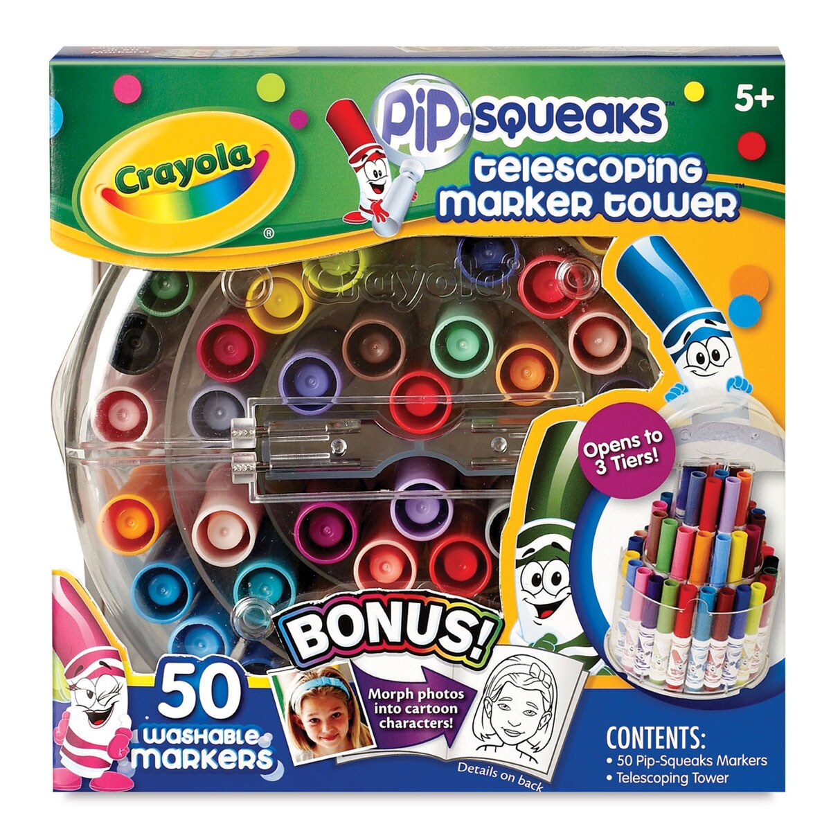 Crayola Pip-Squeaks Marker Telescoping Tower - Assorted Colors, Set of 50