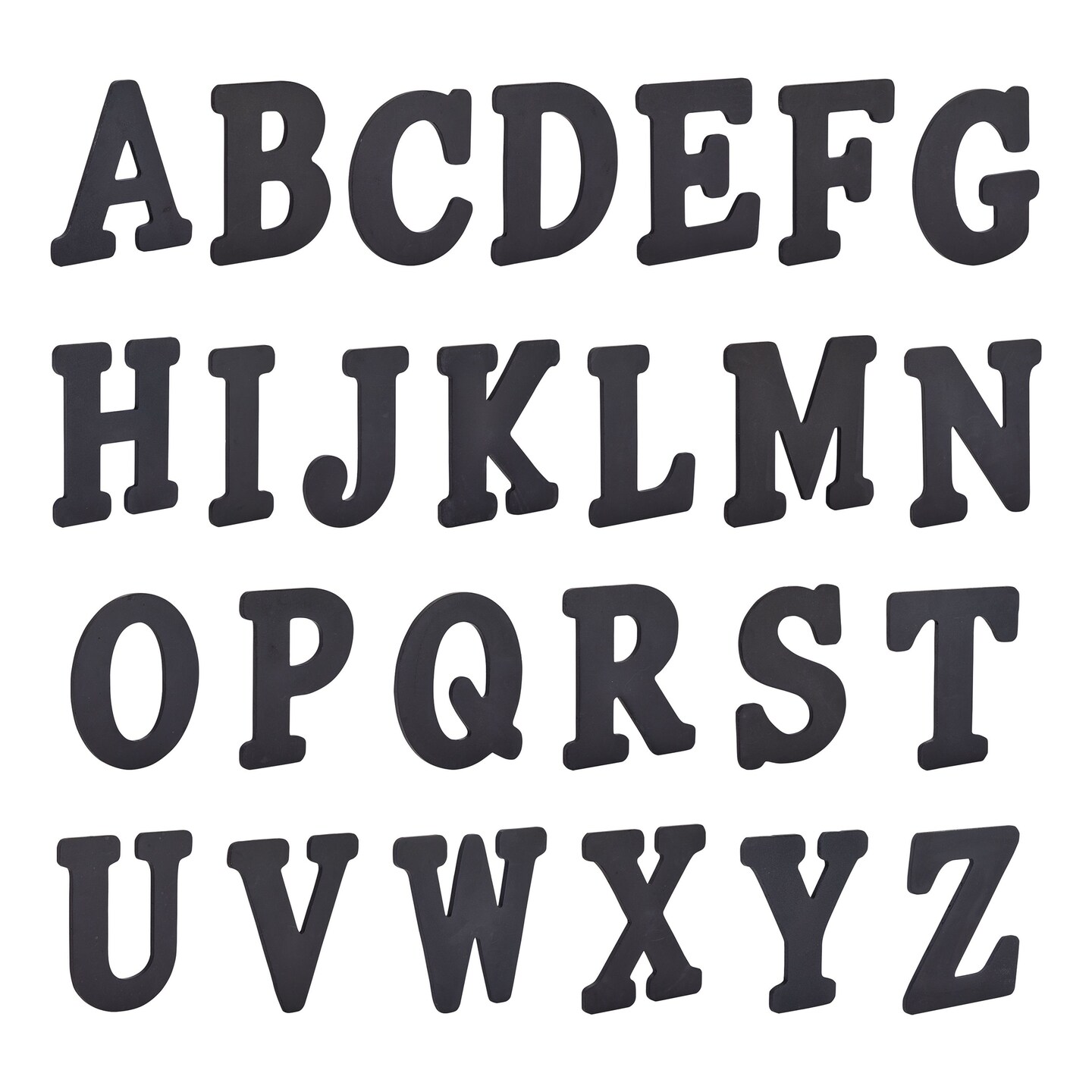 Set of 26 Black Wooden Alphabet Letters for Arts and Crafts, 6-Inch ...
