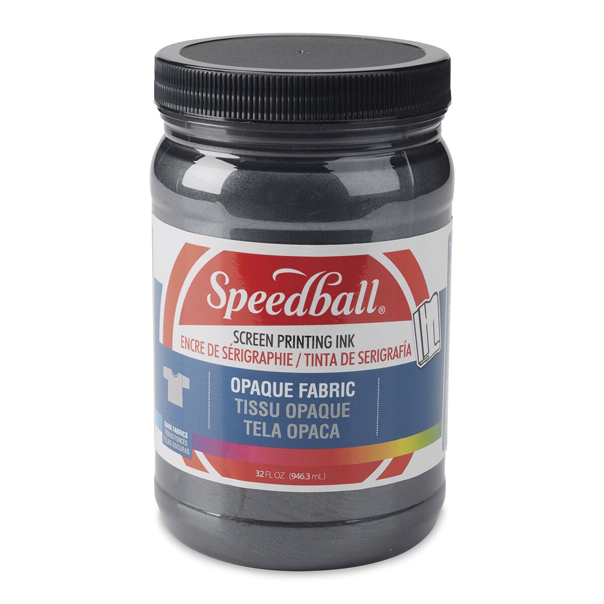 Speedball Fabric Screen Printing Ink - Black Pearl (Opaque), 32 oz, Jar