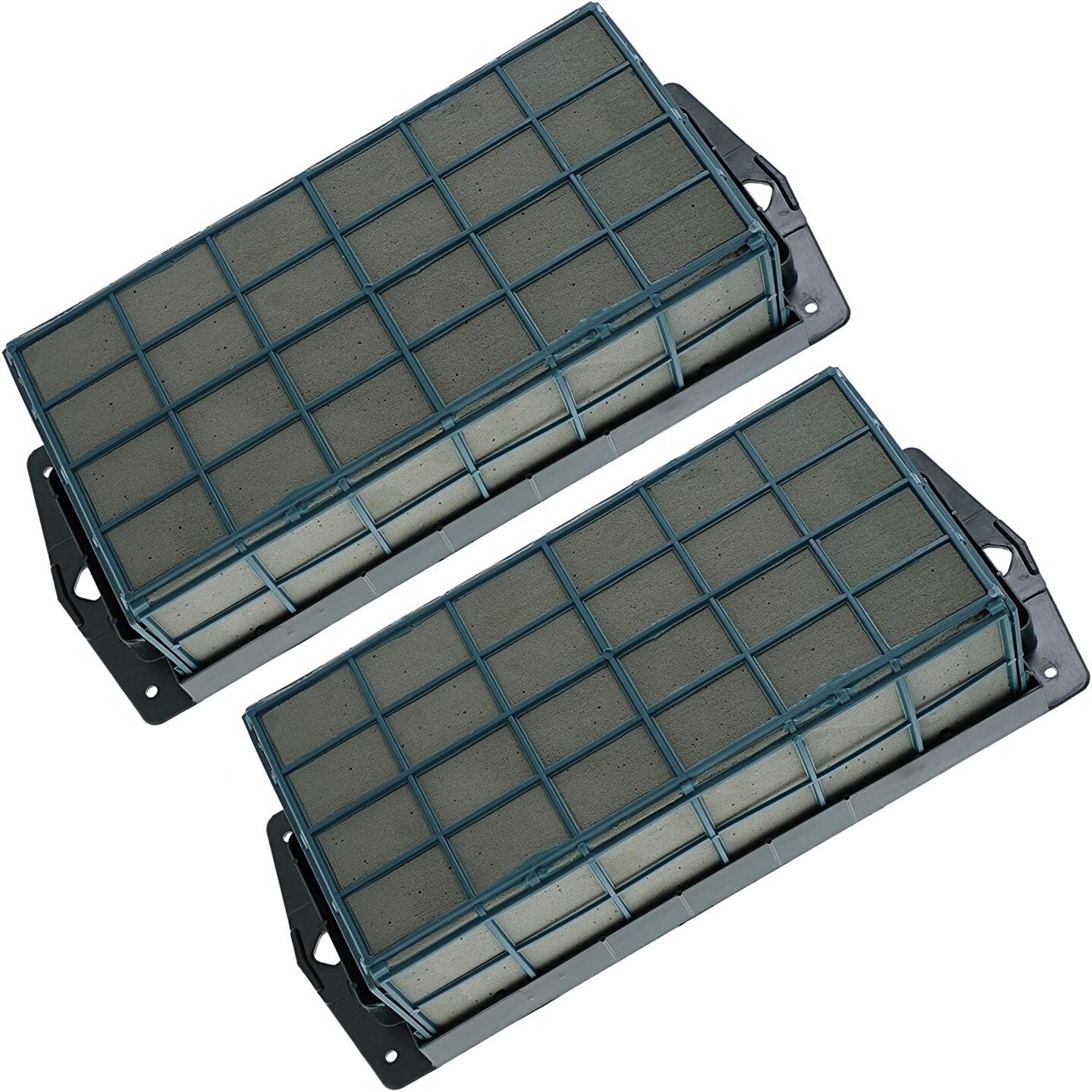 2 Pack Wet Floral Foam Cage Blocks for Fresh Flower Arrangements, Green Oasis Bricks Florist Supplies for Crafts Home Decorations, 9 x 4.5 x 3 in