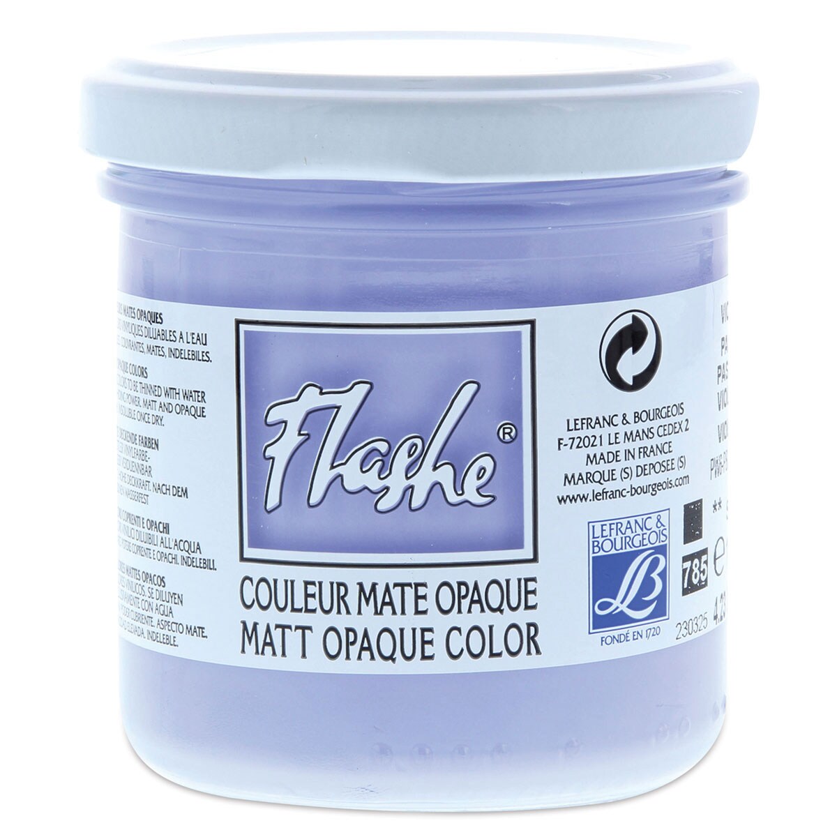 Lefranc & Bourgeois Flashe Vinyl Paint - Pastel Violet, 125 ml jar