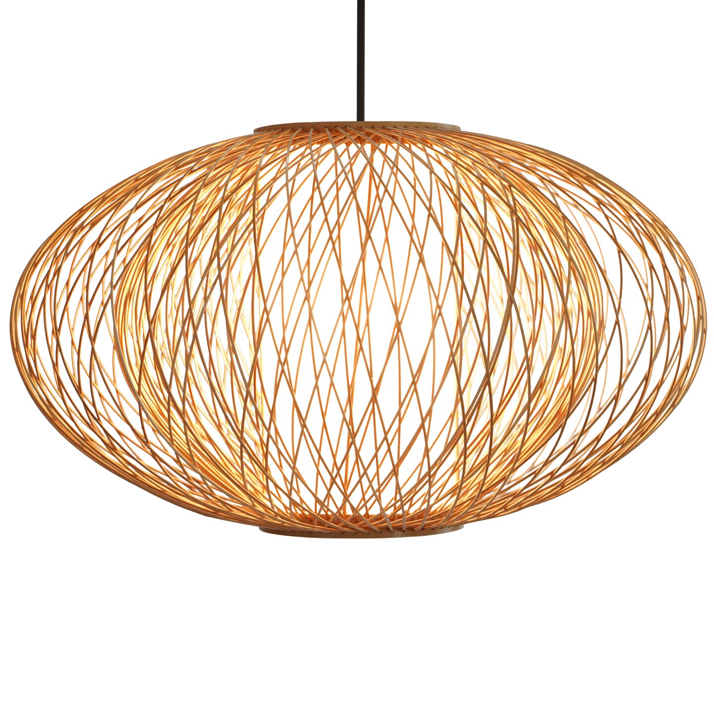 Handmade Modern Round Bamboo Wicker Rattan Lamp Hanging Light Shade