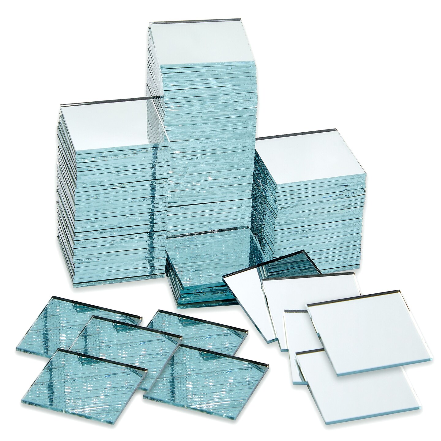 120 Pieces Mini Square 1 Inch Small Mirror Tiles for Crafts