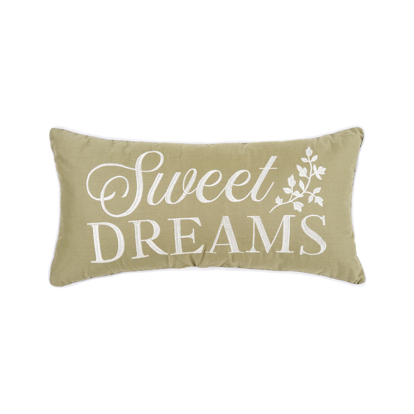 Sweet Dreams Botanical Embroidered Throw Pillow