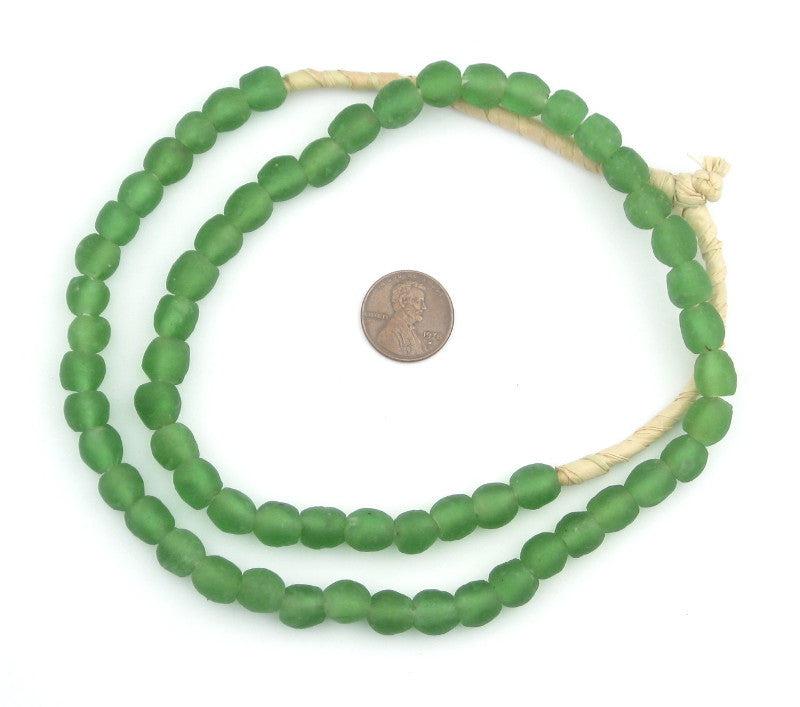 The Bead Chest® African Recycled Glass Beads, 9mm - Full Strand Eco-Friendly Fair Trade Sea Glass Beads from Ghana Handmade Ethnic Round Spherical Tribal Boho Krobo Spacer Beads
