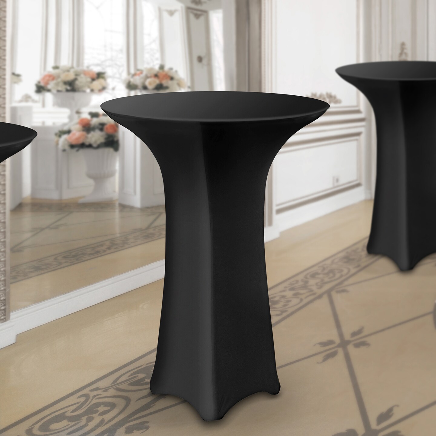 Lann's Linens - Round Highboy Cocktail Table Cover, Stretch Spandex Fitted Tablecloth