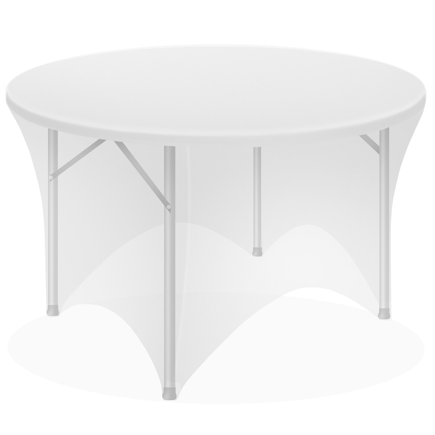 Lann&#x27;s Linens Premium Round Spandex Tablecloth - Stretch Fitted Table Cover