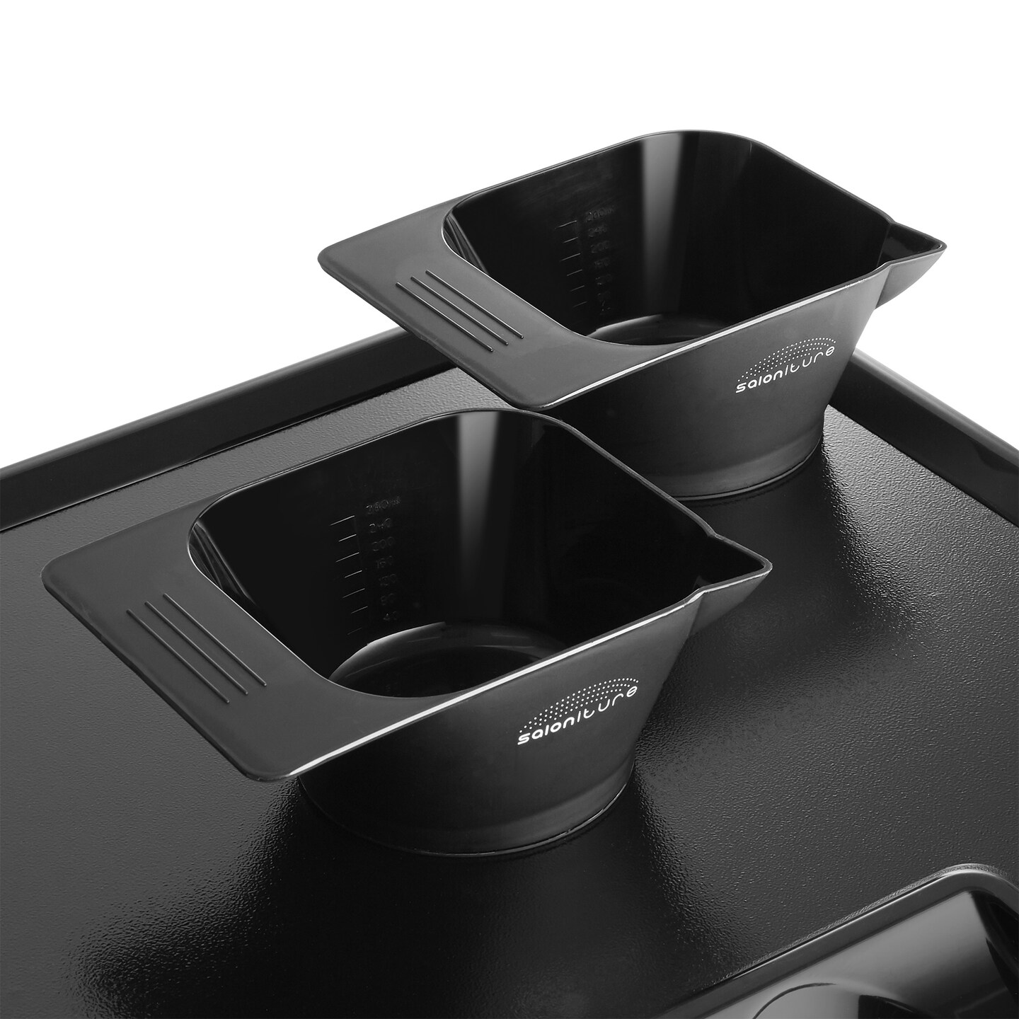 Saloniture Rolling Salon Coloring Tray - Folding Hair Stylist Color Cart with Drawer and Magnetic Bowls, Black