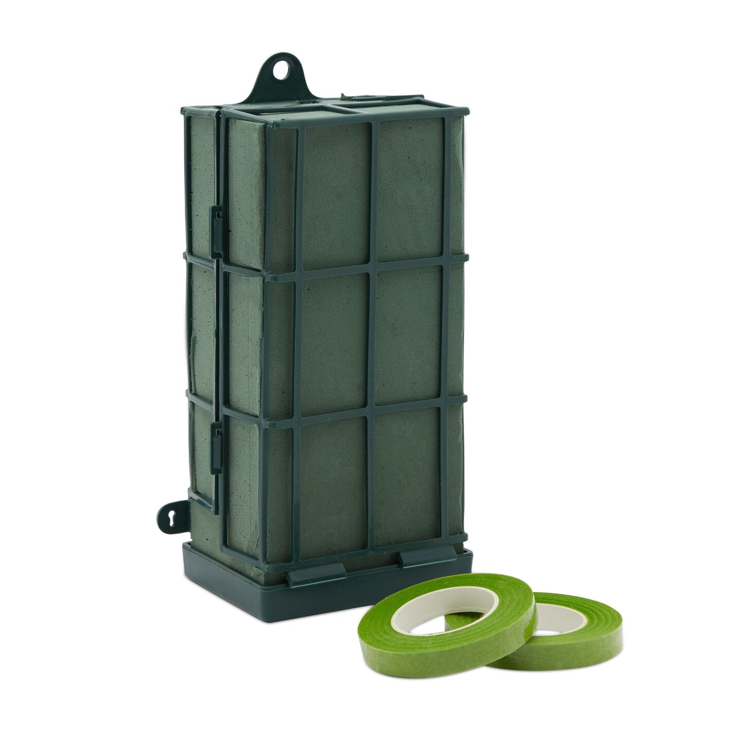 Wet Floral Foam Block, Cage, Tape for Fresh Flower Arrangements (3 Pieces)