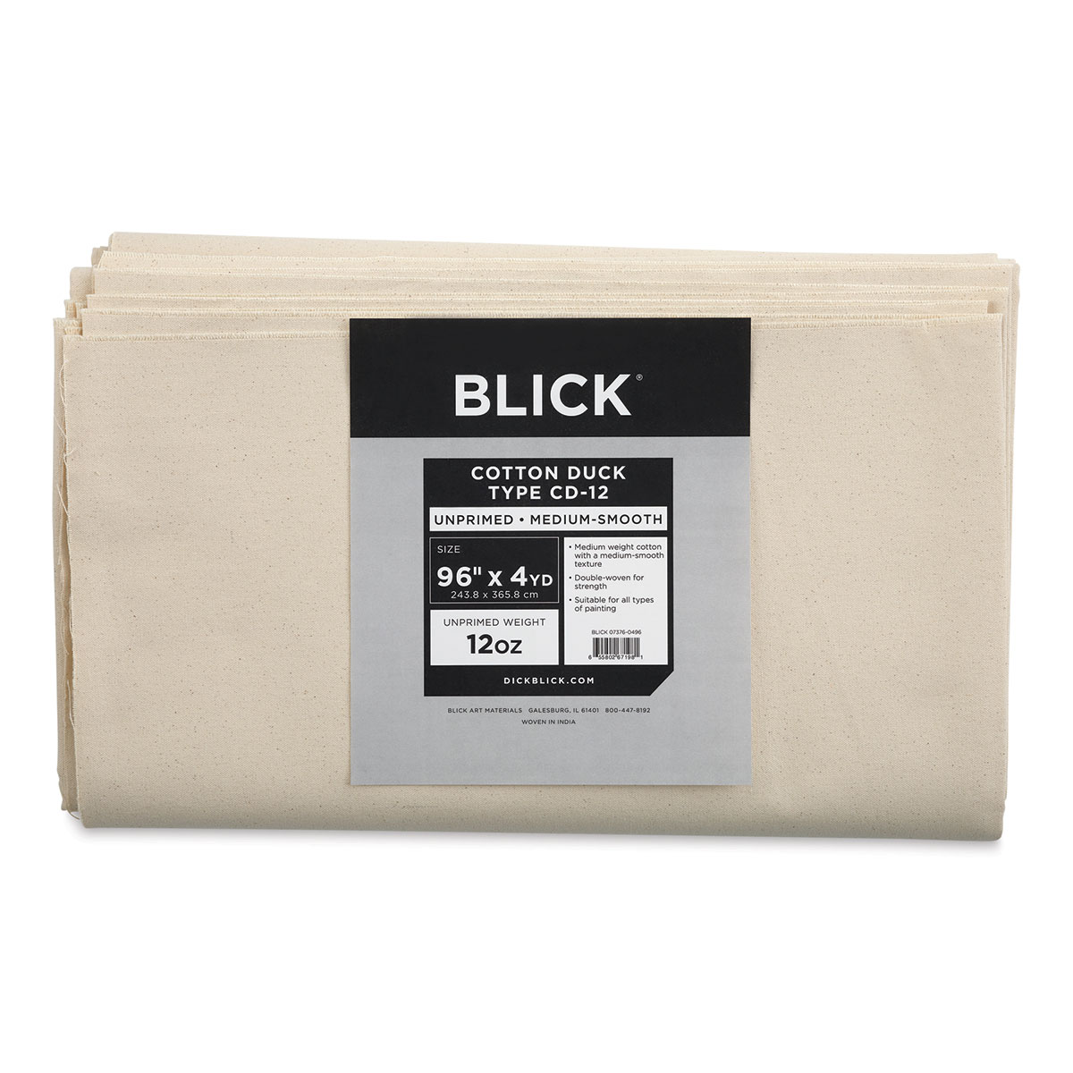 Blick Unprimed Cotton Canvas - Medium Weight, Medium-Smooth Texture, 96 ...