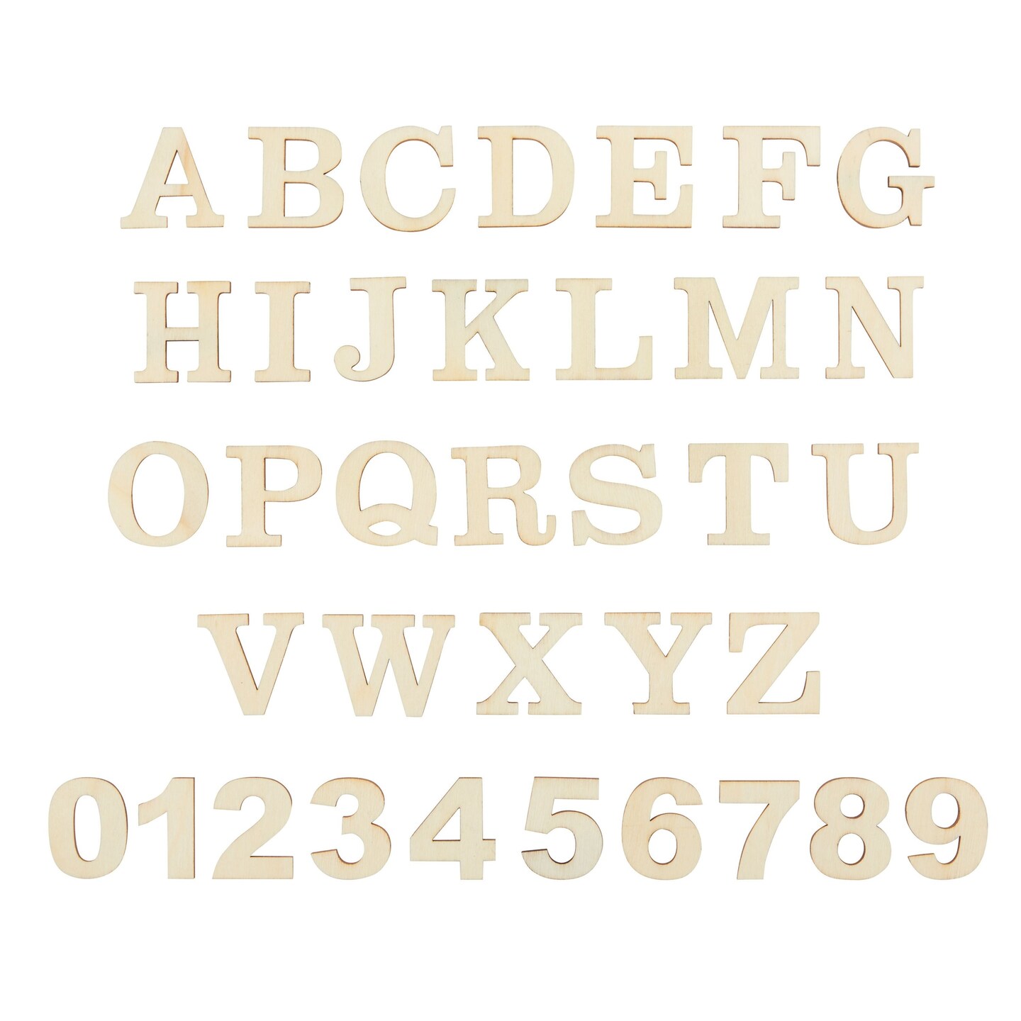 144 Piece 1.1-Inch Wooden Alphabet Letters and Numbers for DIY Crafts (A-Z, 0-9, 4 Sets)
