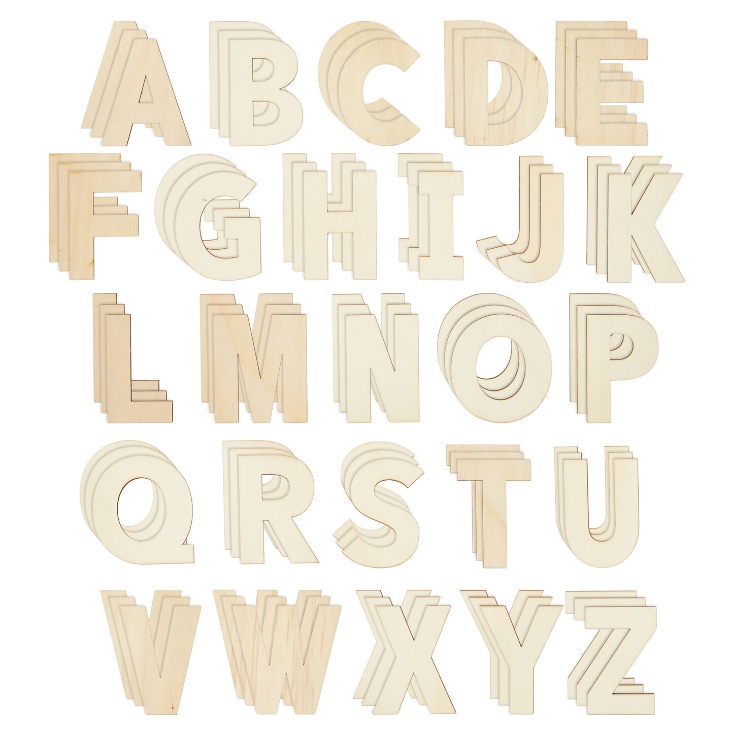  3 Wooden Letters - 78 Pcs Wood Alphabet Letters for Crafts Wood  Letters Sign Decoration Unfinished Wood Letters for Letter Board/Wall  Decor/DIY/Painted/Educational : Toys & Games