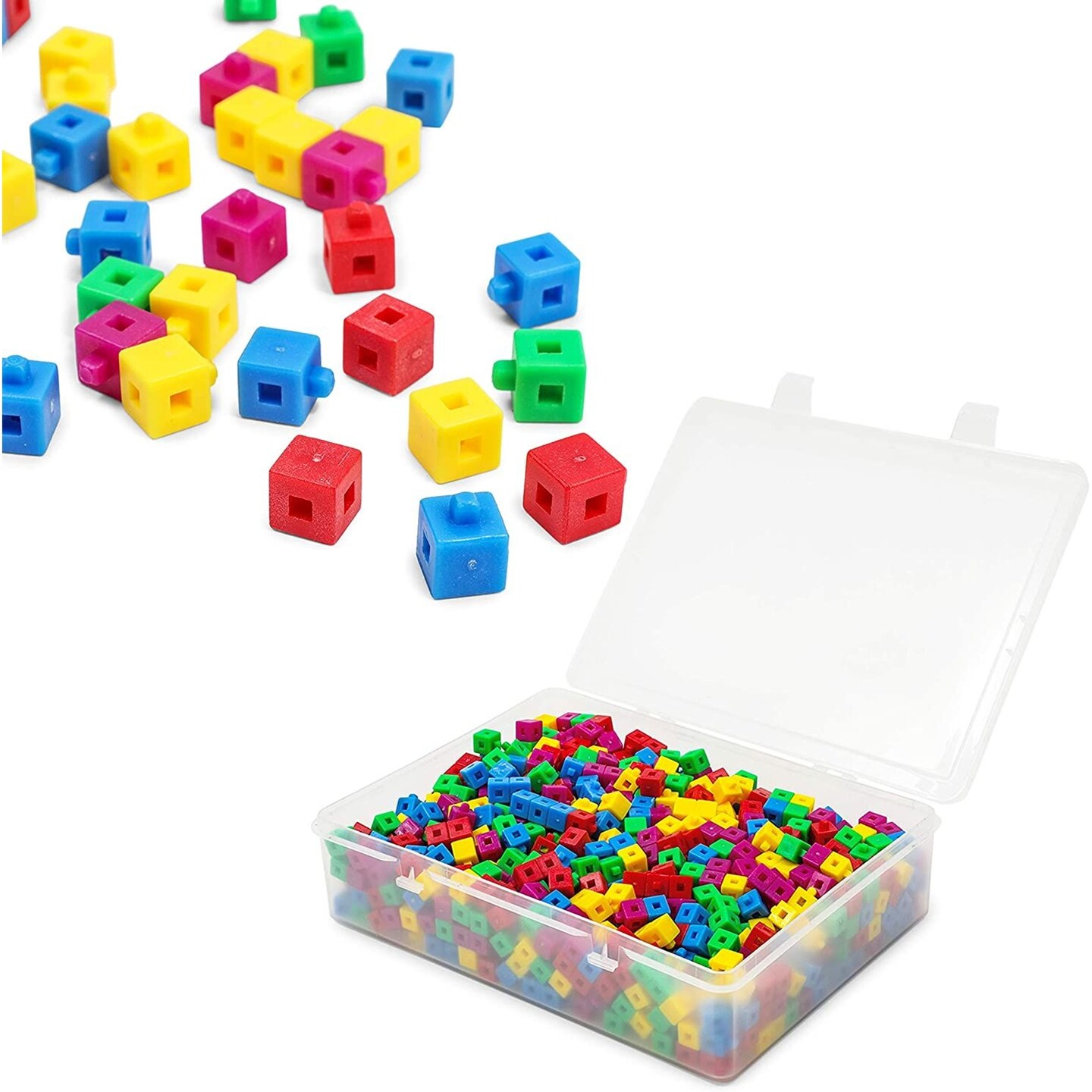 Counting Blocks for Math, Classroom Supplies, 5 Colors (0.4 In, 1000 Pieces)