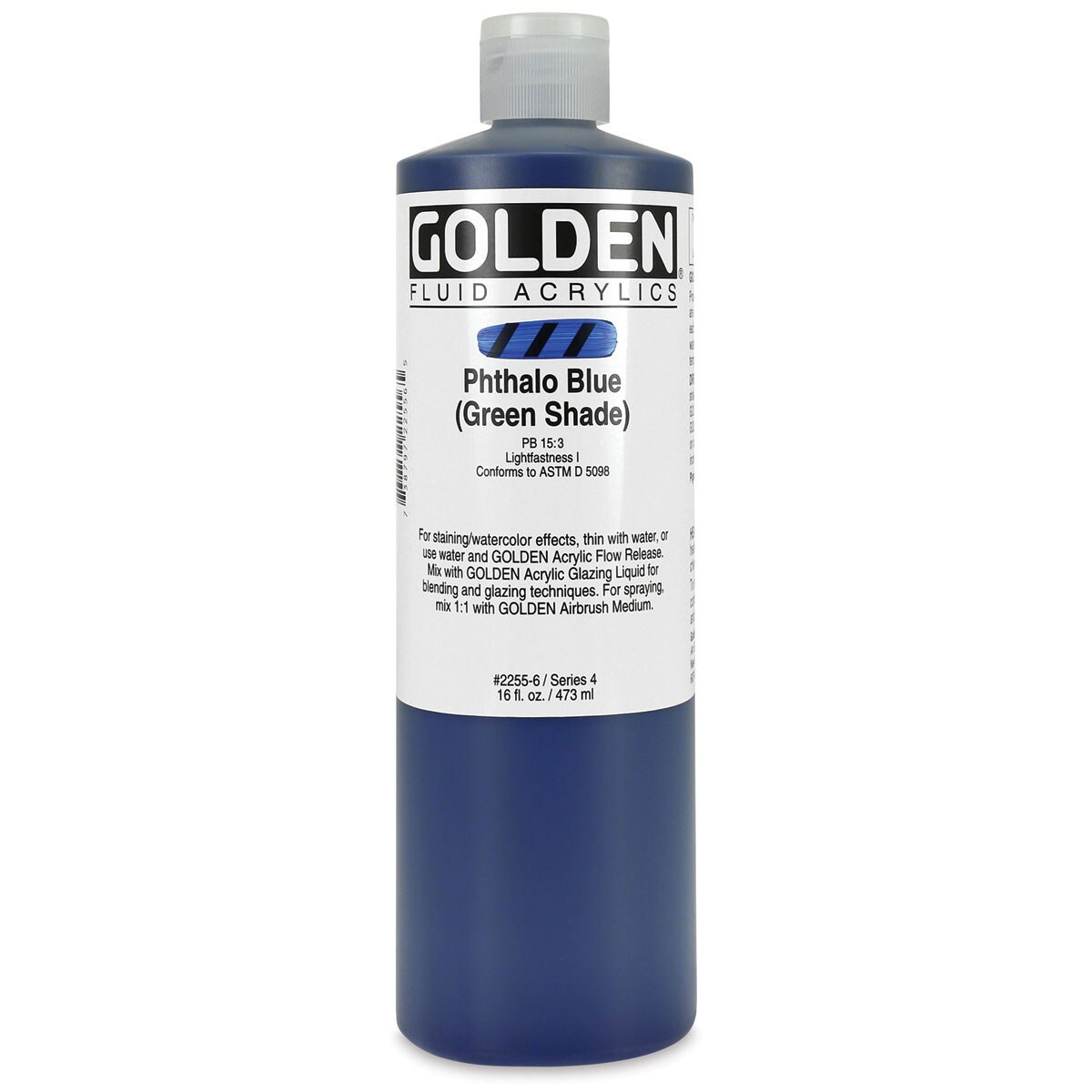 Golden Fluid Acrylics - Phthalo Blue (Green Shade), 16 oz bottle