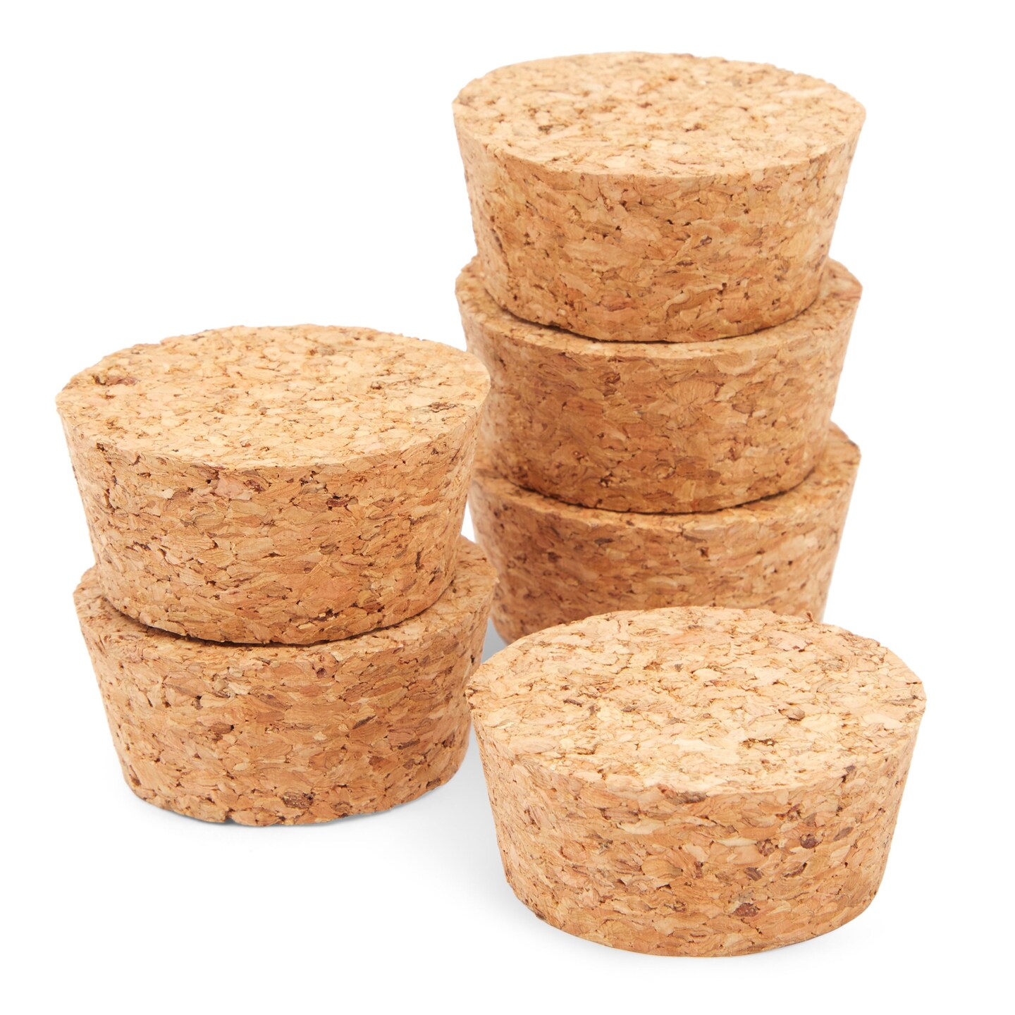 6 Pack Size #28 Tapered Cork Plugs for Jars and Bottles (2.1 x 1.88 x 0.94 In)